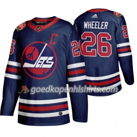 Winnipeg Jets Blake Wheeler 26 Adidas 2019 Heritage Classic Navy Authentic Shirt - Mannen